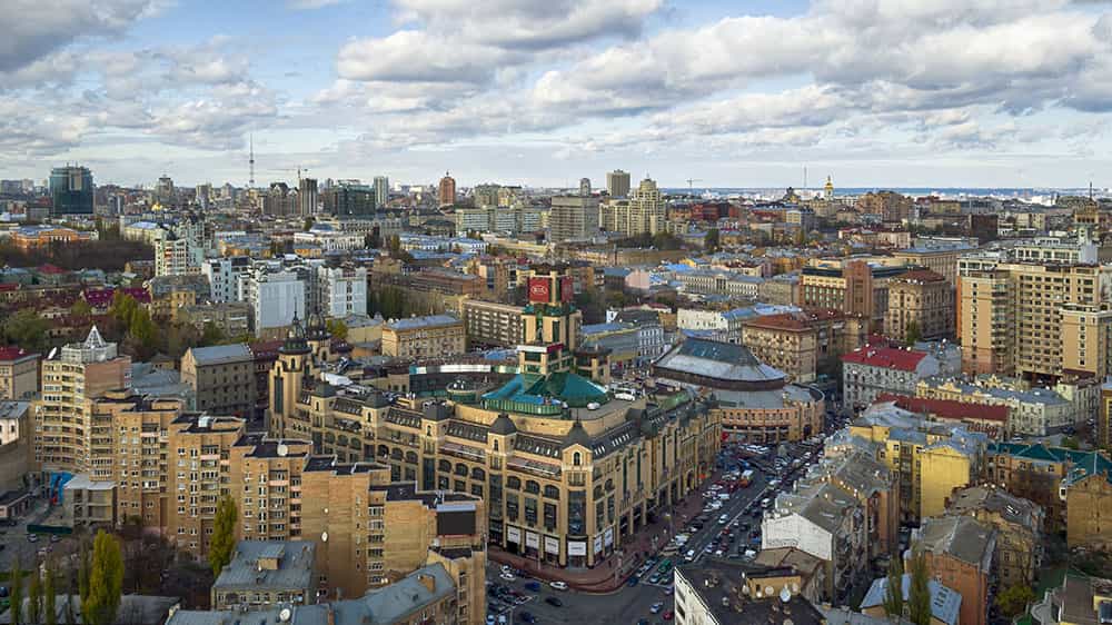 Бессарабский рынок с квадрокоптера (дрона)